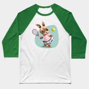 Cute little bunny. Tennis player Baseball T-Shirt